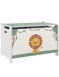 AIYAPLAY Toy Box with Lid, Safety Hinges and Groove Handles, Toy Storage organiser for Kids, Living Room, Playroom, Green