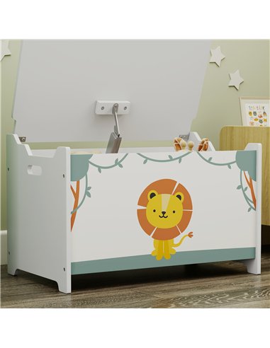 AIYAPLAY Toy Box with Lid, Safety Hinges and Groove Handles, Toy Storage organiser for Kids, Living Room, Playroom, Green