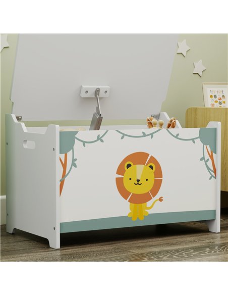 AIYAPLAY Toy Box with Lid, Safety Hinges and Groove Handles, Toy Storage organiser for Kids, Living Room, Playroom, Green