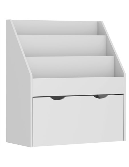 AIYAPLAY Bookcase for Kids with Shelves, Drawer, Bookcase for Bedroom, Playroom, Grey