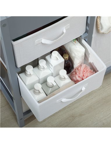 AIYAPLAY Baby Changing Unit with 4 Storage Drawers, Mat for Bedroom Nursery, 84 x 84.5 cm, Grey