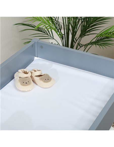 AIYAPLAY Baby Changing Unit with 4 Storage Drawers, Mat for Bedroom Nursery, 84 x 84.5 cm, Grey