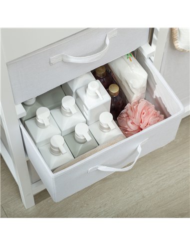 AIYAPLAY Baby Changing Unit with 4 Storage Drawers, Mat for Bedroom Nursery, 84 x 84.5 cm, White