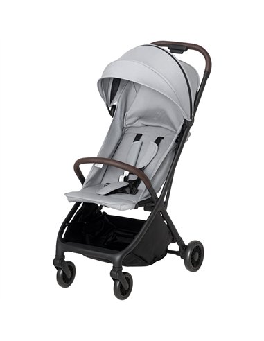 AIYAPLAY Foldable Baby Stroller with Adjustable Seat, 5-Point Harness, Canopy, Basket, 6.3kg Lightweight & Compact, Light Grey