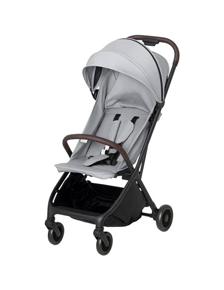 AIYAPLAY Foldable Baby Stroller with Adjustable Seat, 5-Point Harness, Canopy, Basket, 6.3kg Lightweight & Compact, Light Grey