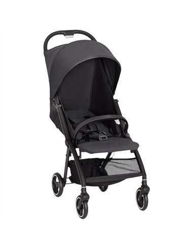 AIYAPLAY Travel Stroller, Lightweight Pushchair, Compact Buggy with Canopy, Basket and Multi-Position Recline, Dark Grey