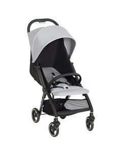 AIYAPLAY Travel Stroller, Lightweight Pushchair, Compact Buggy with Canopy, Basket and Multi-Position Recline, Light Grey