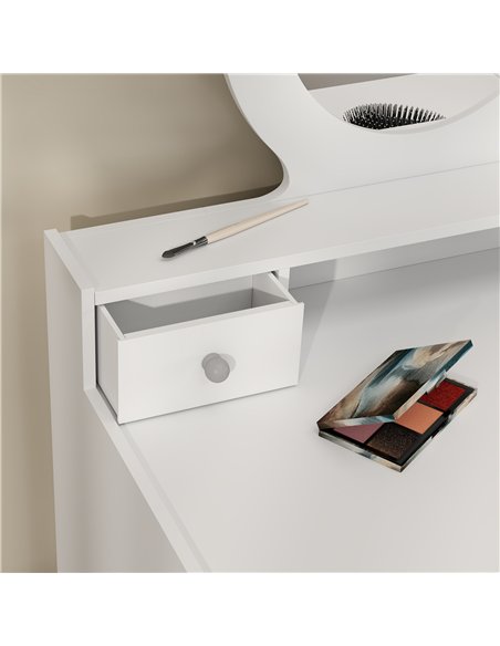 AIYAPLAY Kids Dressing Table Set Kids Make up Table with Stool and Mirror, Storage Drawers, Gift for Aged 3-8