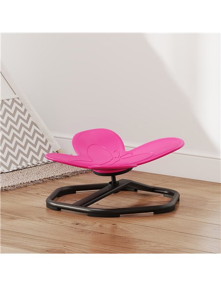 AIYAPLAY Butterfly-Shaped-kids Swivel Chair, Sensory Spinning Chair for Balance, Coordination Training, Pink
