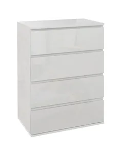 HOMCOM High Gloss Chest of Drawers, 4-Drawer Storage Cabinets, Modern Dresser for Bedroom, White