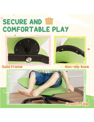 AIYAPLAY Butterfly-Shaped Kids Swivel Chair, Sensory Spinning Chair for Balance and Coordination Training, Green