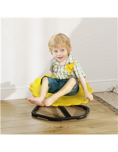 AIYAPLAY Flower-Shaped Sensory Spinning Chair with Non-Slip Base for Balance/Coordination, Yellow 2