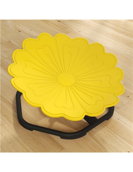 AIYAPLAY Flower-Shaped Sensory Spinning Chair with Non-Slip Base for Balance/Coordination, Yellow