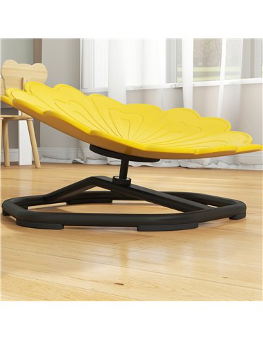 AIYAPLAY Flower-Shaped Sensory Spinning Chair with Non-Slip Base for Balance/Coordination, Yellow