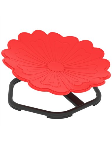 AIYAPLAY Flower-Shaped Sensory Spinning Chair with Non-Slip Base for Balance/Coordination, Red