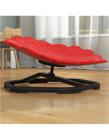 AIYAPLAY Flower-Shaped Sensory Spinning Chair with Non-Slip Base for Balance/Coordination, Red