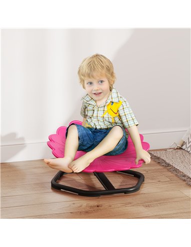 AIYAPLAY Flower-Shaped Sensory Spinning Chair with Non-Slip Base for Balance/Coordination, Pink