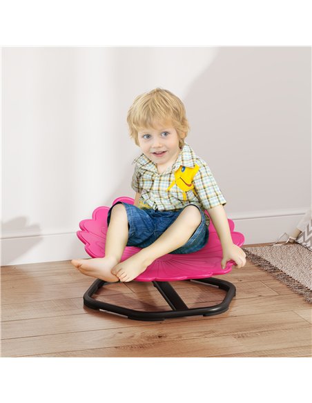 AIYAPLAY Flower-Shaped Sensory Spinning Chair with Non-Slip Base for Balance/Coordination, Pink