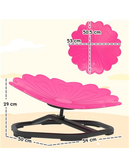 AIYAPLAY Flower-Shaped Sensory Spinning Chair with Non-Slip Base for Balance/Coordination, Pink