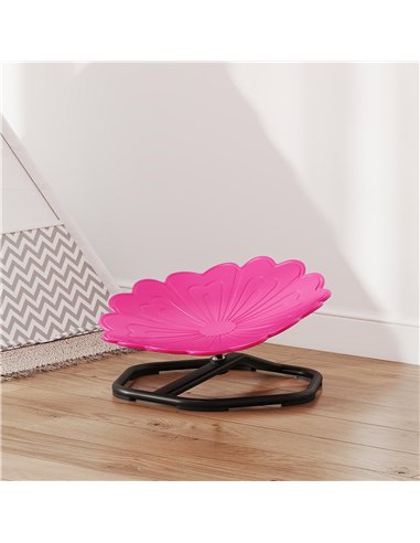 AIYAPLAY Flower-Shaped Sensory Spinning Chair with Non-Slip Base for Balance/Coordination, Pink