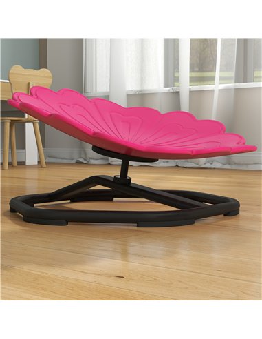 AIYAPLAY Flower-Shaped Sensory Spinning Chair with Non-Slip Base for Balance/Coordination, Pink