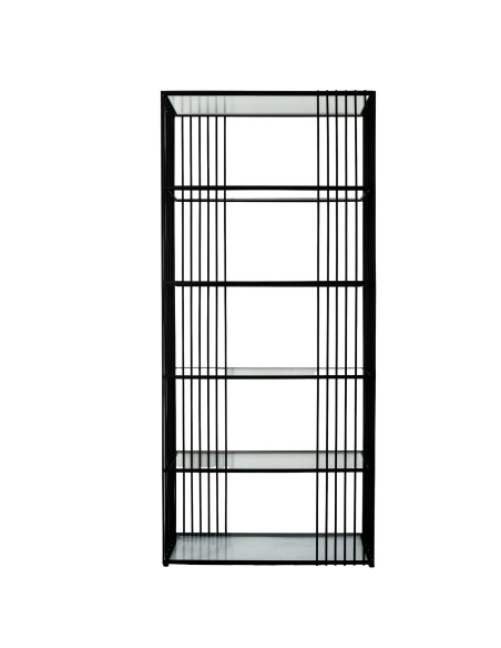 Affordable industrial style furniture Hill Interiors Alto Shelf Unit With Glass Shelves 24398 for modern home decor, free shipp