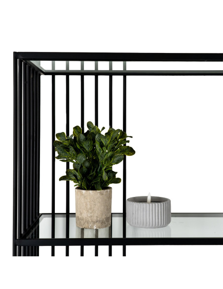 High-quality metal and wood construction of Hill Interiors SKU 24398 Alto Shelf Unit With Glass Shelves, detailed view for UK c