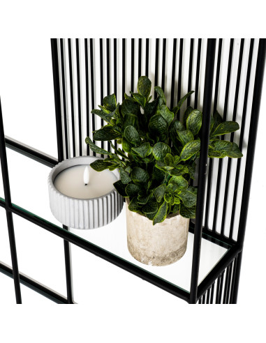 High-quality metal and wood construction of Hill Interiors SKU 24399 Axis Shelf Unit With Glass Shelves, detailed view for UK c