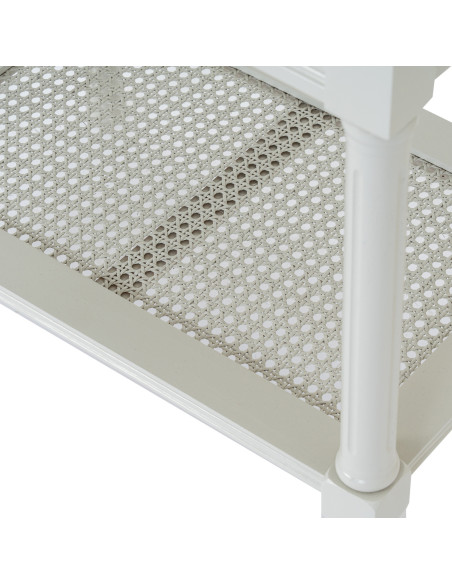 High-quality metal and wood construction of Hill Interiors SKU 24346 Belmont Rattan Collection Table, detailed view for UK cust