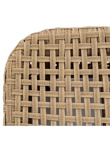 High-quality metal and wood construction of Hill Interiors SKU 24519 Bloom Collection Outdoor Footstool, detailed view for UK c