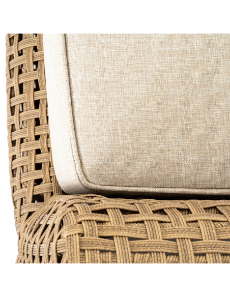 High-quality metal and wood construction of Hill Interiors SKU 24516 Bloom Collection Outdoor Large Lounge Chair, detailed view