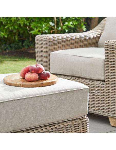 Full dimensions and specifications of Hill Interiors Capri Collection Outdoor Foot Stool 22954: Height 24.00cm, Width 81.00cm,