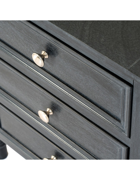 High-quality metal and wood construction of Hill Interiors SKU 24331 Contour Collection 3 Drawer Side Table, detailed view for