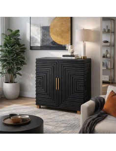 Buy Hill Interiors 24564 Lennox Black 2 Door Side Cupboard online in UK with fast delivery from FastDaddy UK, your furniture ex 2