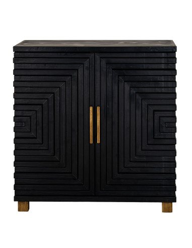 Affordable industrial style furniture Hill Interiors Lennox Black 2 Door Side Cupboard 24564 for modern home decor, free shippi