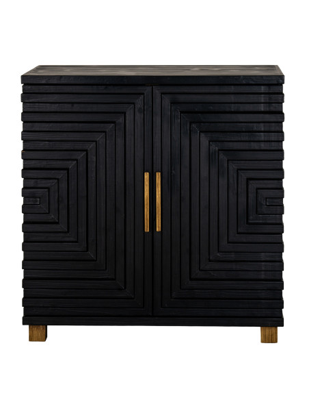 Affordable industrial style furniture Hill Interiors Lennox Black 2 Door Side Cupboard 24564 for modern home decor, free shippi