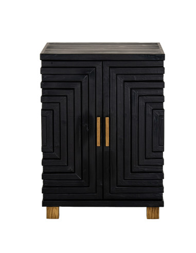 High-quality metal and wood construction of Hill Interiors SKU 24562 Lennox Black 2 Door Small Sideboard, detailed view for UK