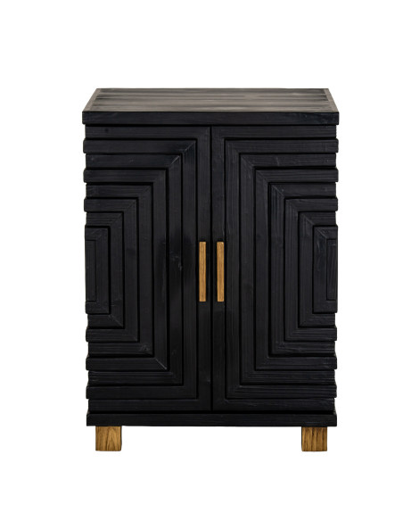 High-quality metal and wood construction of Hill Interiors SKU 24562 Lennox Black 2 Door Small Sideboard, detailed view for UK