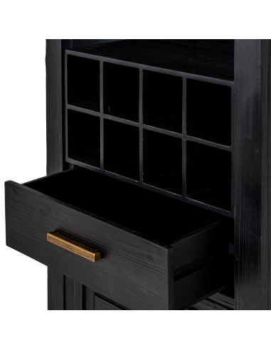High-quality metal and wood construction of Hill Interiors SKU 24563 Lennox Black Drinks Unit, detailed view for UK customers.