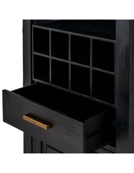 High-quality metal and wood construction of Hill Interiors SKU 24563 Lennox Black Drinks Unit, detailed view for UK customers.