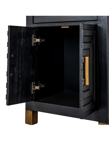 Full dimensions and specifications of Hill Interiors Lennox Black Drinks Unit 24563: Height 183.00cm, Width 50.00cm, perfect fo