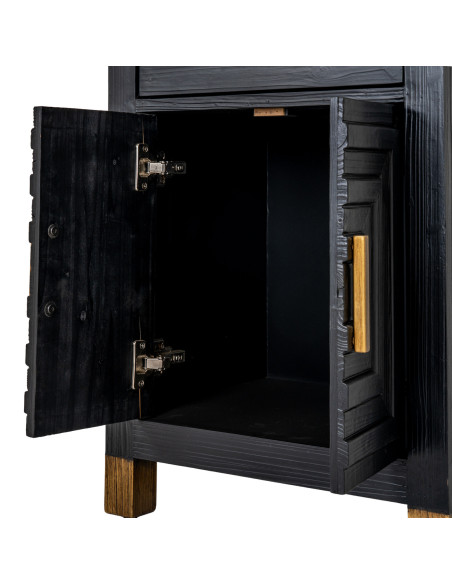 Full dimensions and specifications of Hill Interiors Lennox Black Drinks Unit 24563: Height 183.00cm, Width 50.00cm, perfect fo