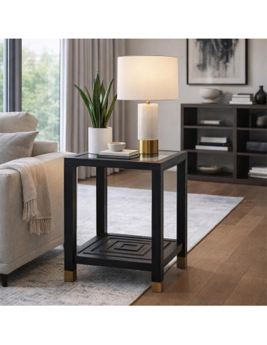 Hill Interiors Lennox Black Side Table 24566 - Authentic Hill Interiors furniture directly from FastDaddy UK. Exclusive collect