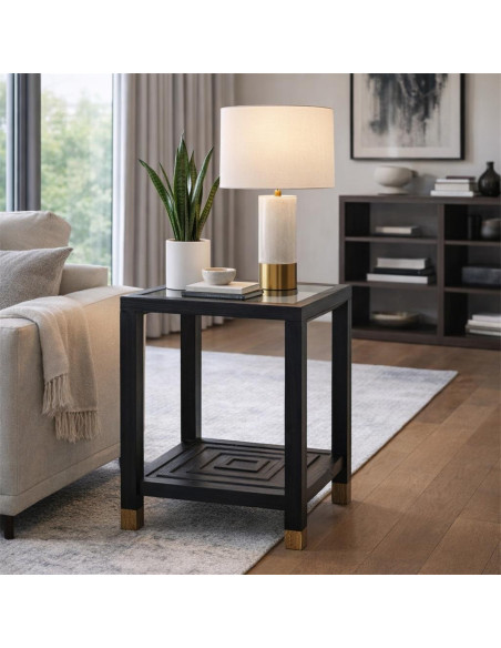 Hill Interiors Lennox Black Side Table 24566 - Authentic Hill Interiors furniture directly from FastDaddy UK. Exclusive collect