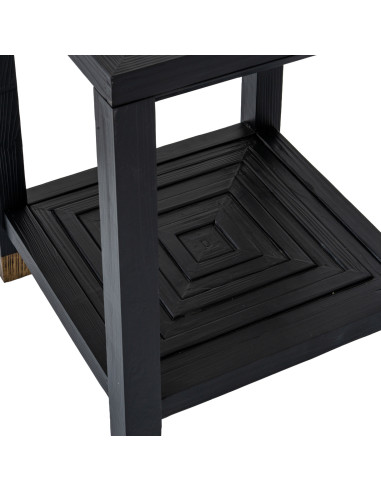 High-quality metal and wood construction of Hill Interiors SKU 24566 Lennox Black Side Table, detailed view for UK customers.