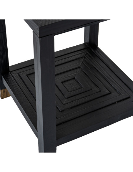 High-quality metal and wood construction of Hill Interiors SKU 24566 Lennox Black Side Table, detailed view for UK customers.
