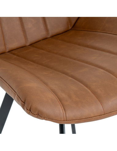 High-quality metal and wood construction of Hill Interiors SKU 24375 Malmo Tan Swivel Dining Chair, detailed view for UK custom