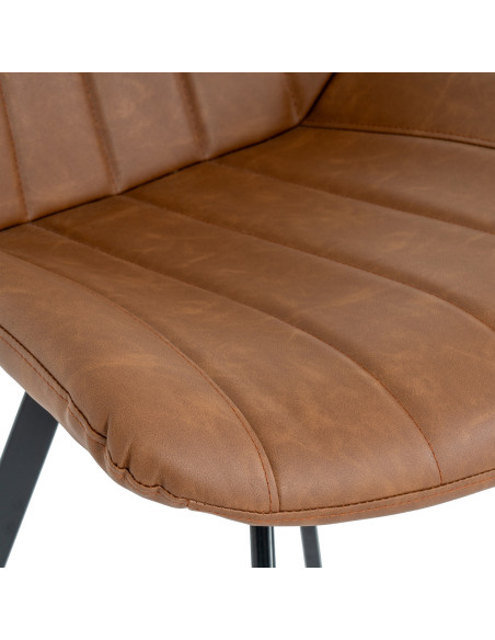 High-quality metal and wood construction of Hill Interiors SKU 24375 Malmo Tan Swivel Dining Chair, detailed view for UK custom