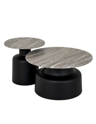 High-quality metal and wood construction of Hill Interiors SKU 24390 Oura Round Side Table, detailed view for UK customers.