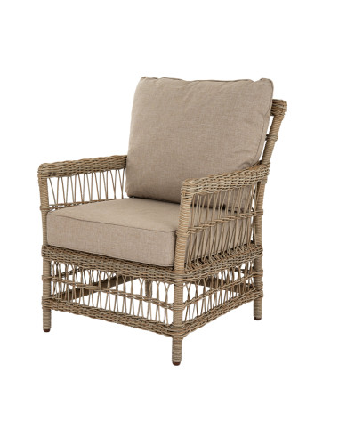 High-quality metal and wood construction of Hill Interiors SKU 24513 Provence Collection Outdoor 4 Seater Lounge Set, detailed